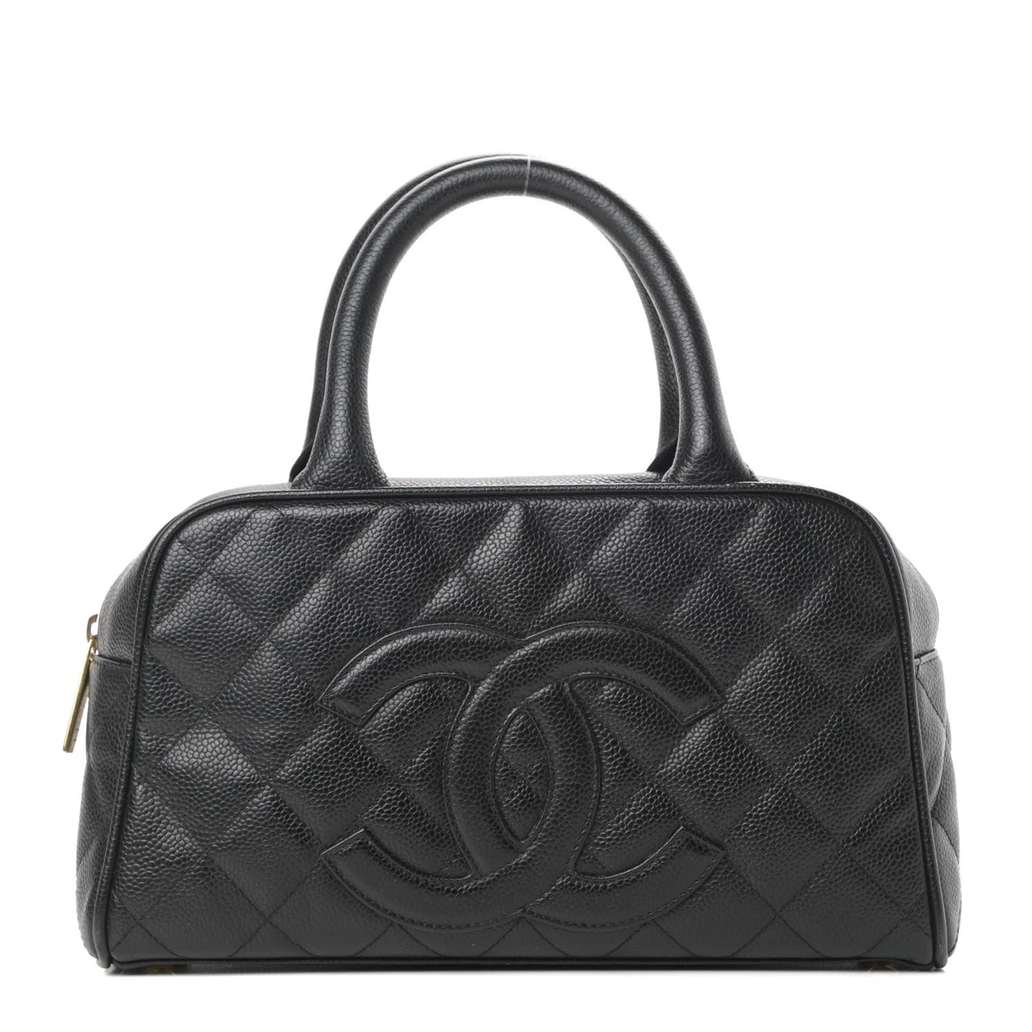 Caviar Quilted Small Bowler Black