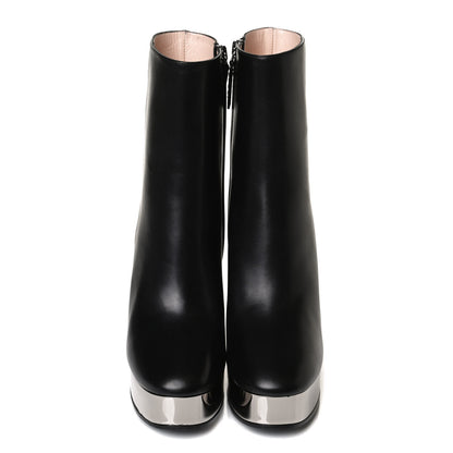 Gucci Malaga Kid Chrome Ankle Boots 36.5 Black 5 of 13