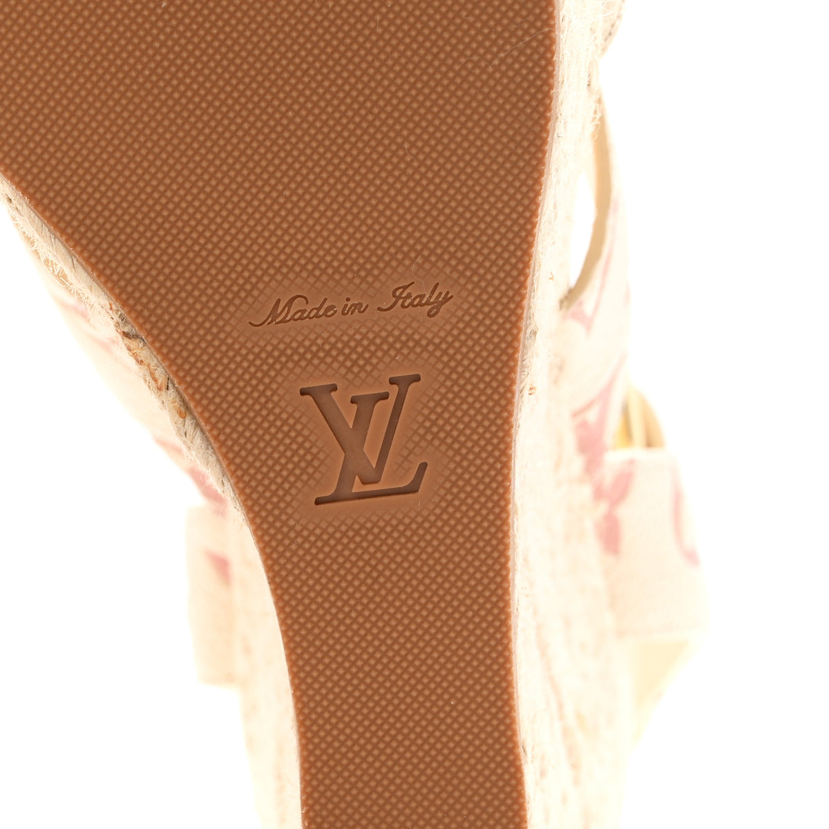 Louis Vuitton Empreinte Monogram Starboard Espadrille Wedge Sandals 37 Creme Rose Trianon 7 of 10