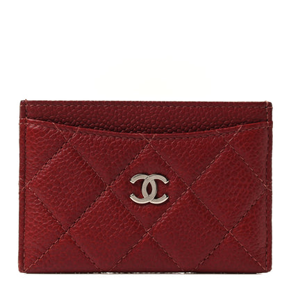 Chanel Caviar Quilted Card Holder Dark Red 1 of 4