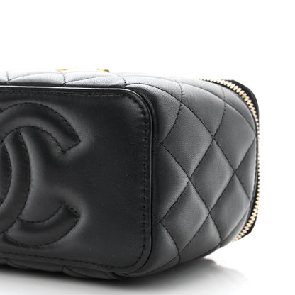 Chanel Lambskin Quilted Pick Me Up Vanity Case Black 10 of 13