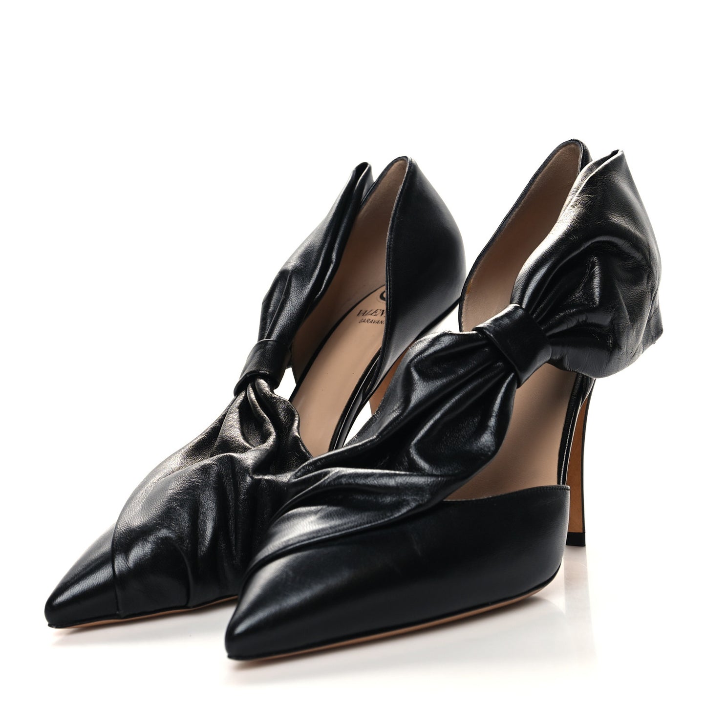 Nappa Bow Pointed Toe 85mm Pumps 38.5 Black