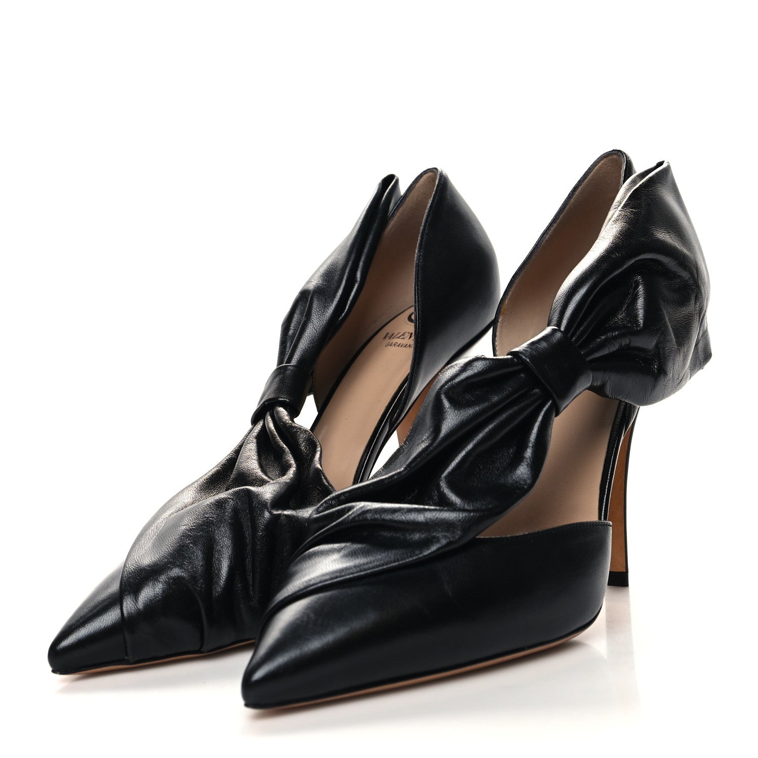 Valentino Garavani Nappa Bow Pointed Toe 85mm Pumps 38.5 Black 3 of 7