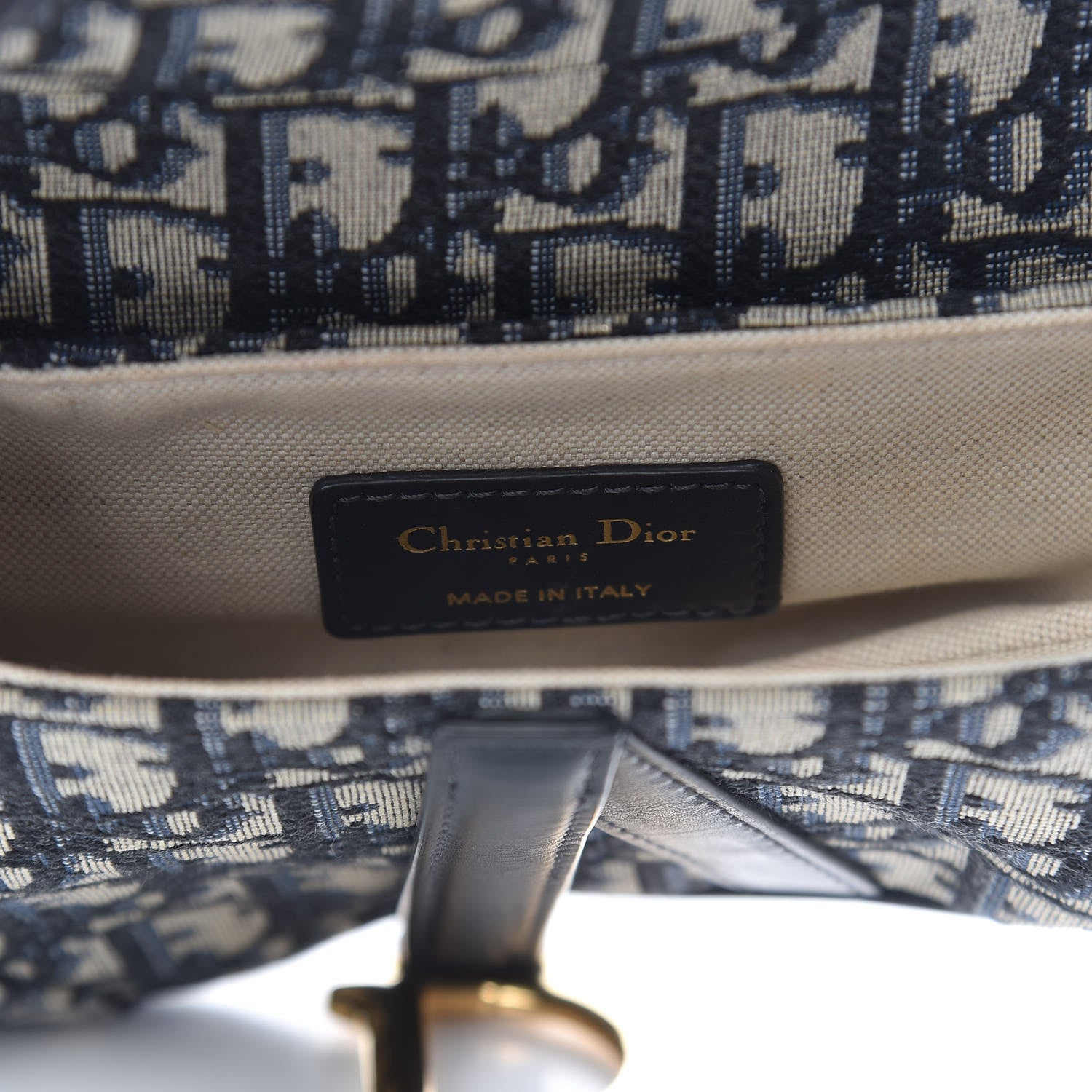 Christian Dior Oblique Mini Saddle Bag Blue 9 of 11