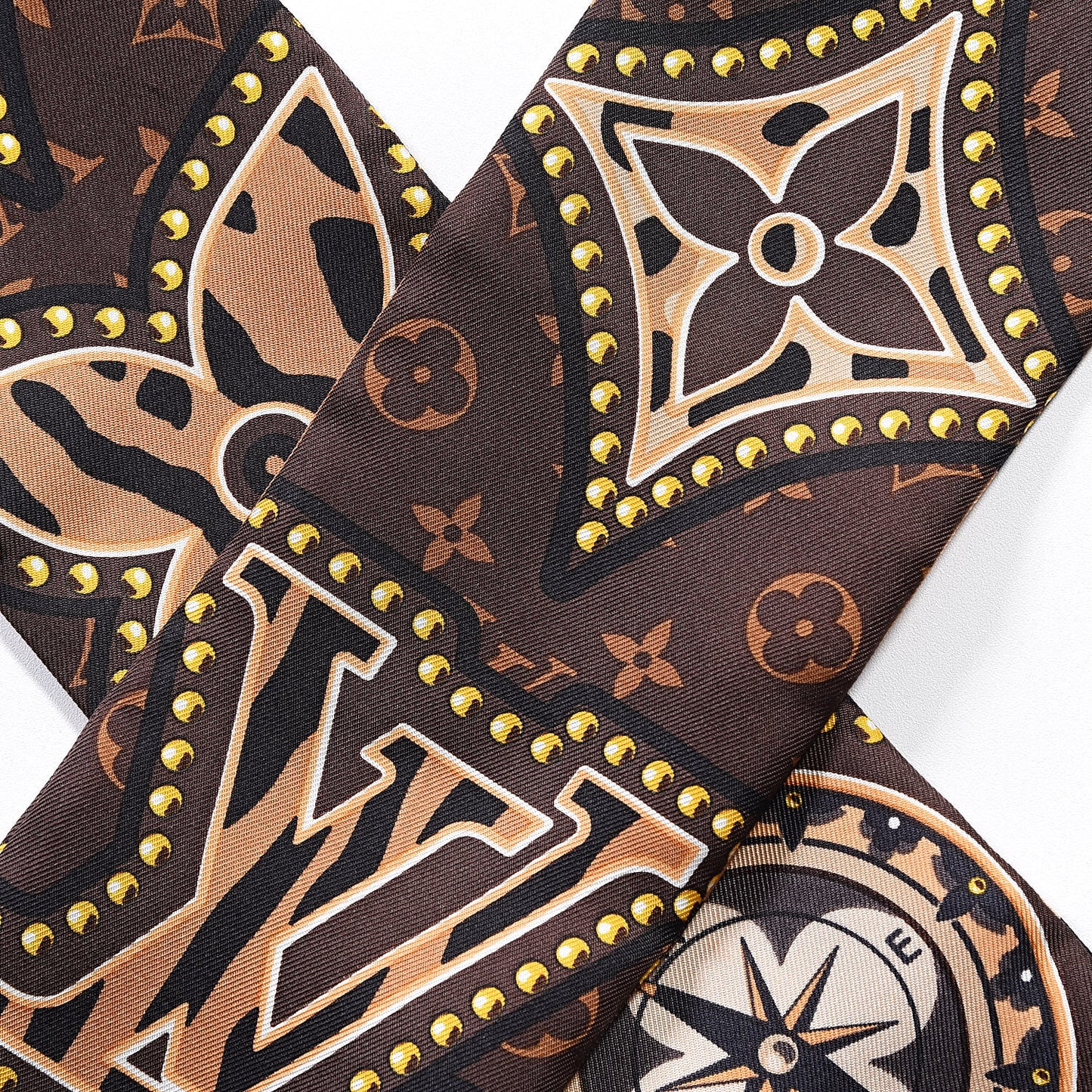 Silk Monogram LV World Bandeau Brown