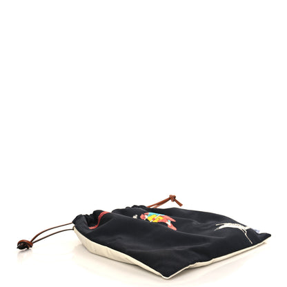 Loewe Canvas Parrot Paula's Ibiza Drawstring Pouch Black Ecru 4 of 6