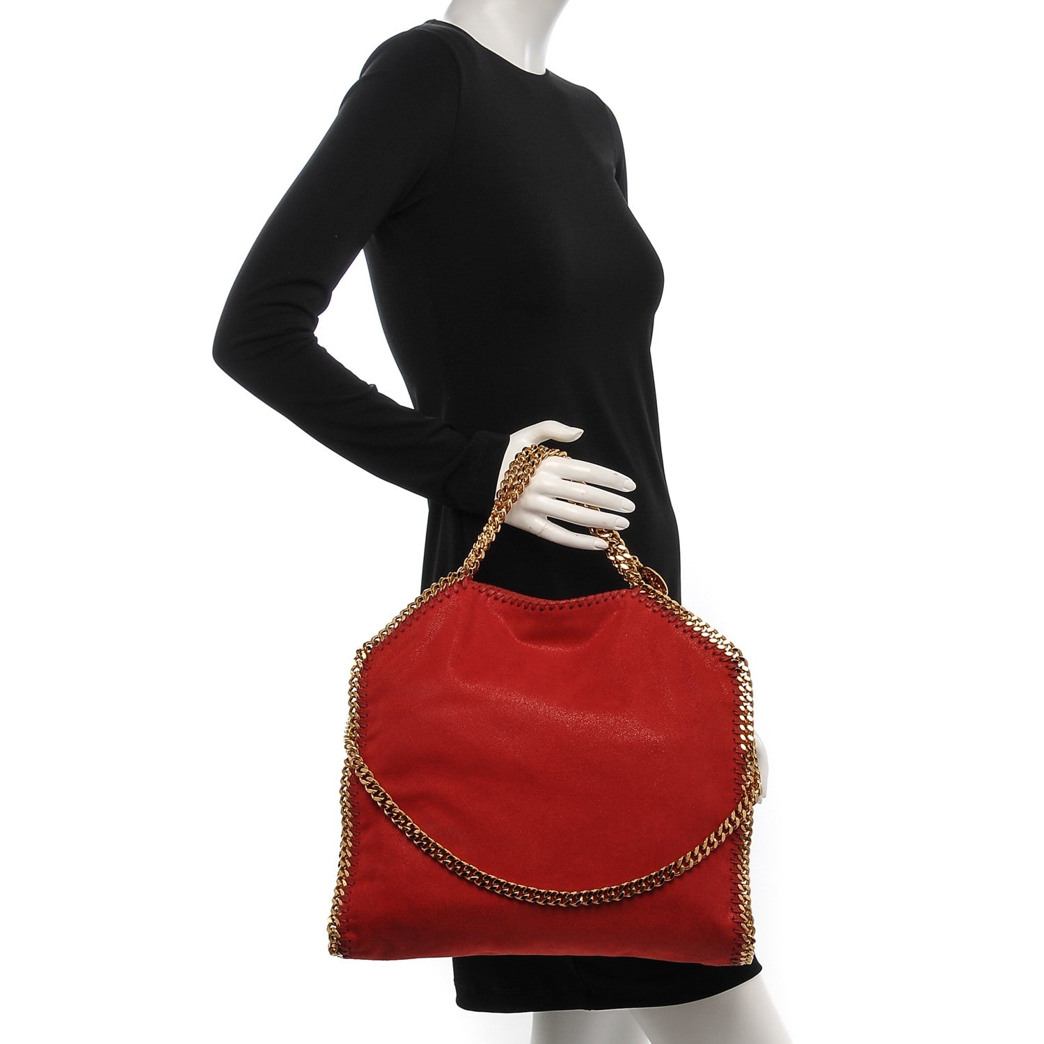 Stella McCartney Shaggy Deer Falabella Small Fold Over Tote Chilli 2 of 7