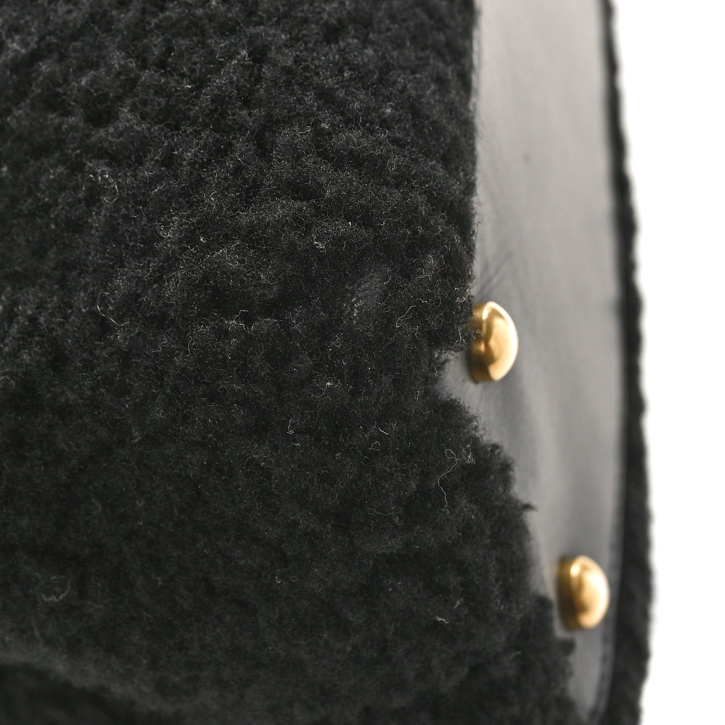 Shearling Lambskin Medium Coco Handle Flap Black