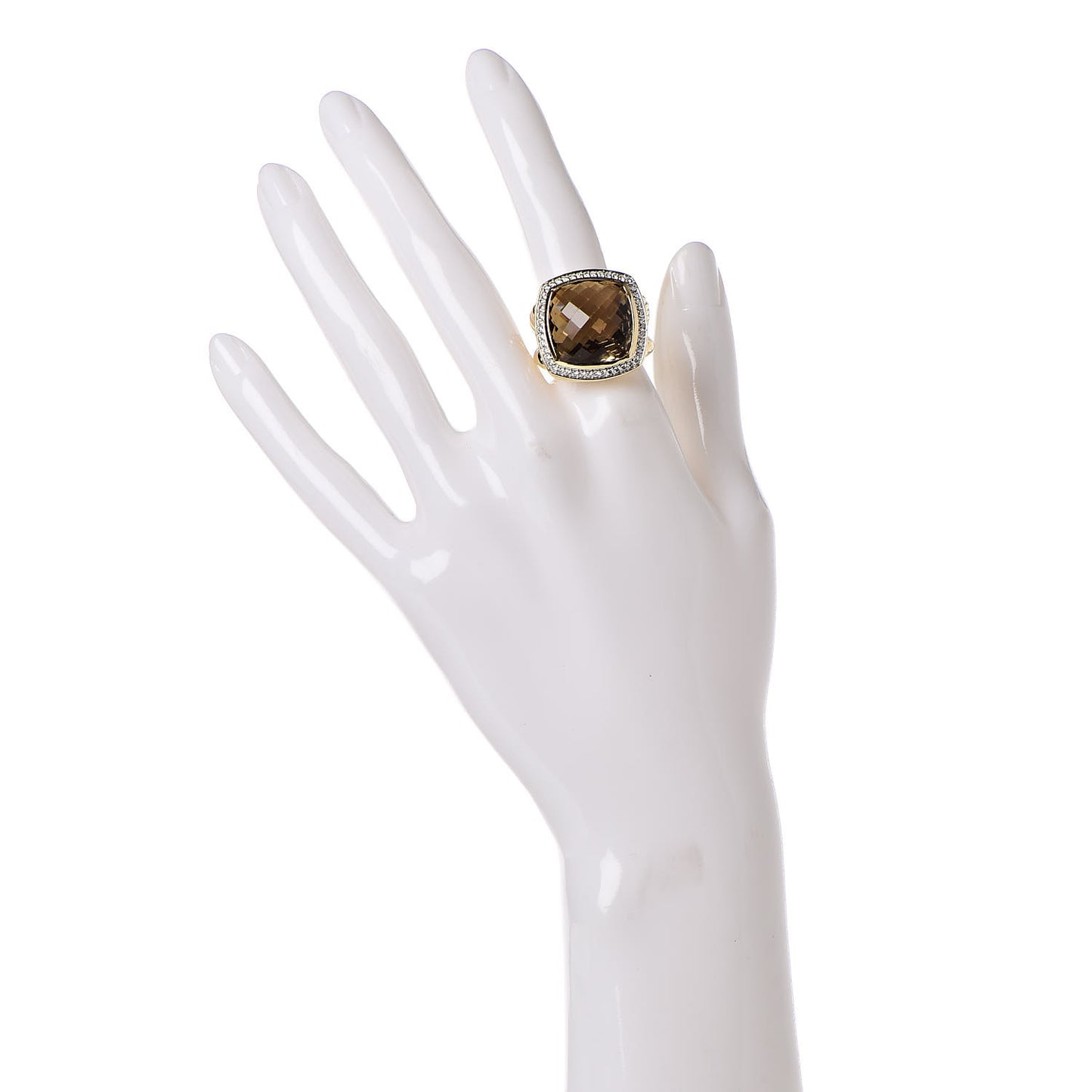 18K Yellow Gold Diamond Champagne Citrine 17mm Albion Ring 55 7.25