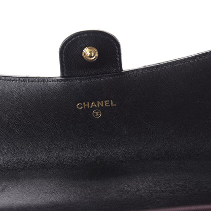 Chanel Lambskin Quilted Large Gusset Flap Wallet Black 8 of 12