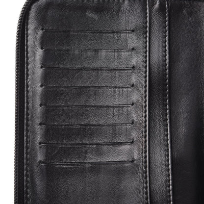 Chanel Lambskin Camellia Embossed Zip Around Organizer Wallet Black 11 of 15