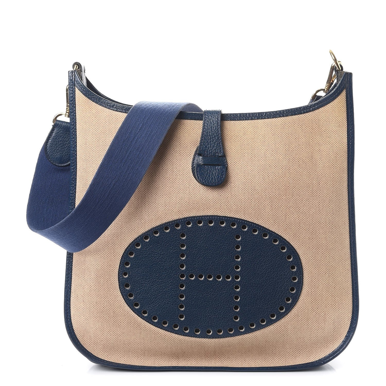 Hermes Toile Ardennes Evelyne GM Brighton Bleu 1 of 8