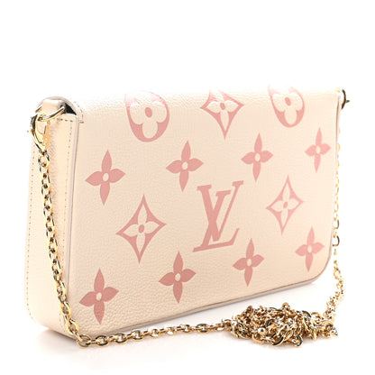 Louis Vuitton Empreinte Monogram Giant By The Pool Felicie Pochette Chain Wallet Creme Rose Trianon 4 of 10