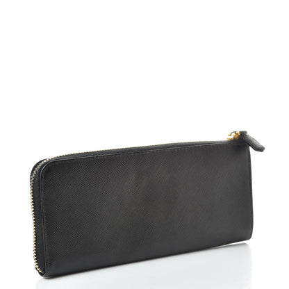 Prada Saffiano Zip Around Wallet Black 3 of 8