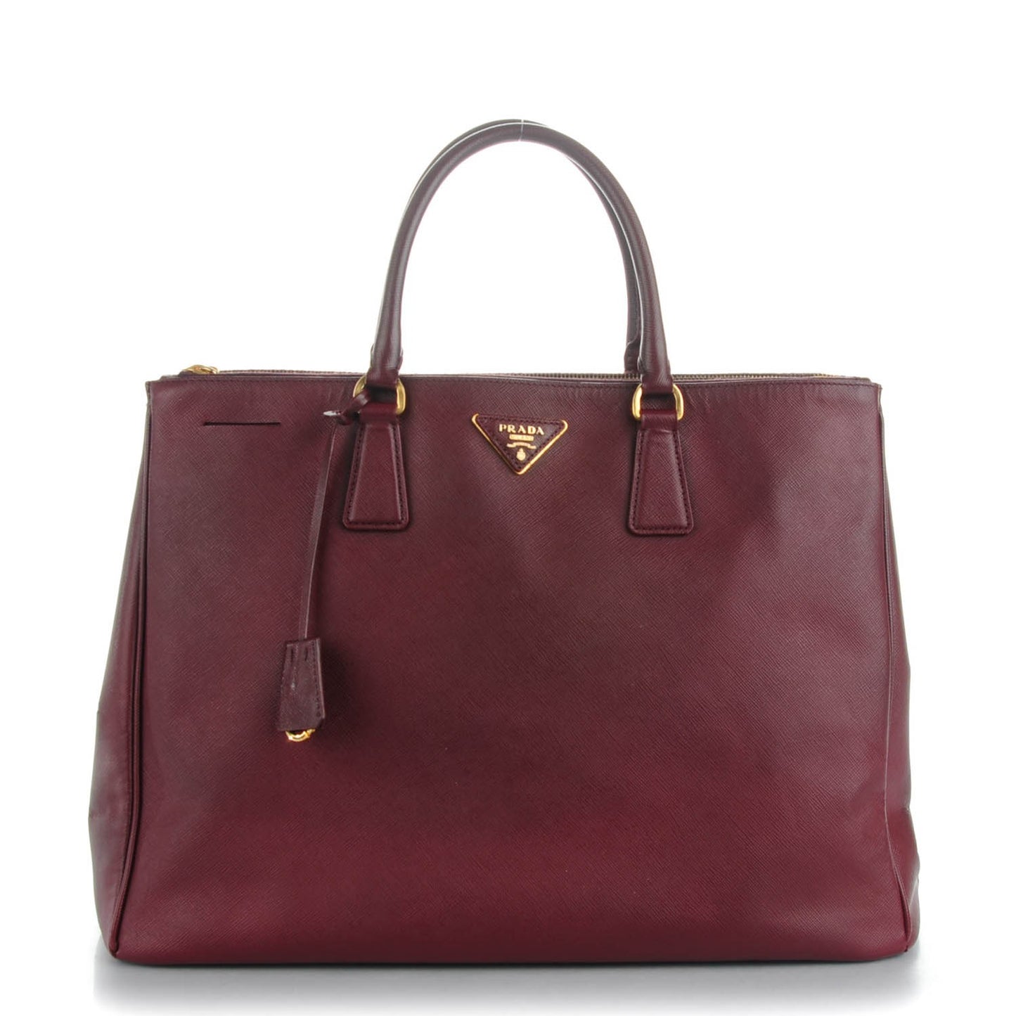 Saffiano Lux Extra Large Galleria Double Zip Tote Cherry