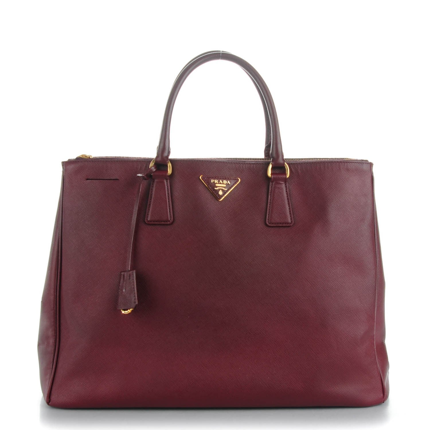 Prada Saffiano Lux Extra Large Galleria Double Zip Tote Cherry 1 of 9