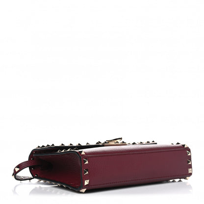 Valentino Garavani Pebbled Calfskin Medium Rockstud Flip Lock Crossbody Bag Rubin 3 of 5