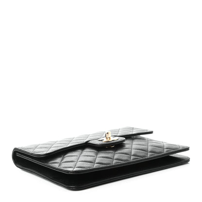 Chanel Caviar Quilted Square Flap Clutch Black 4 of 7