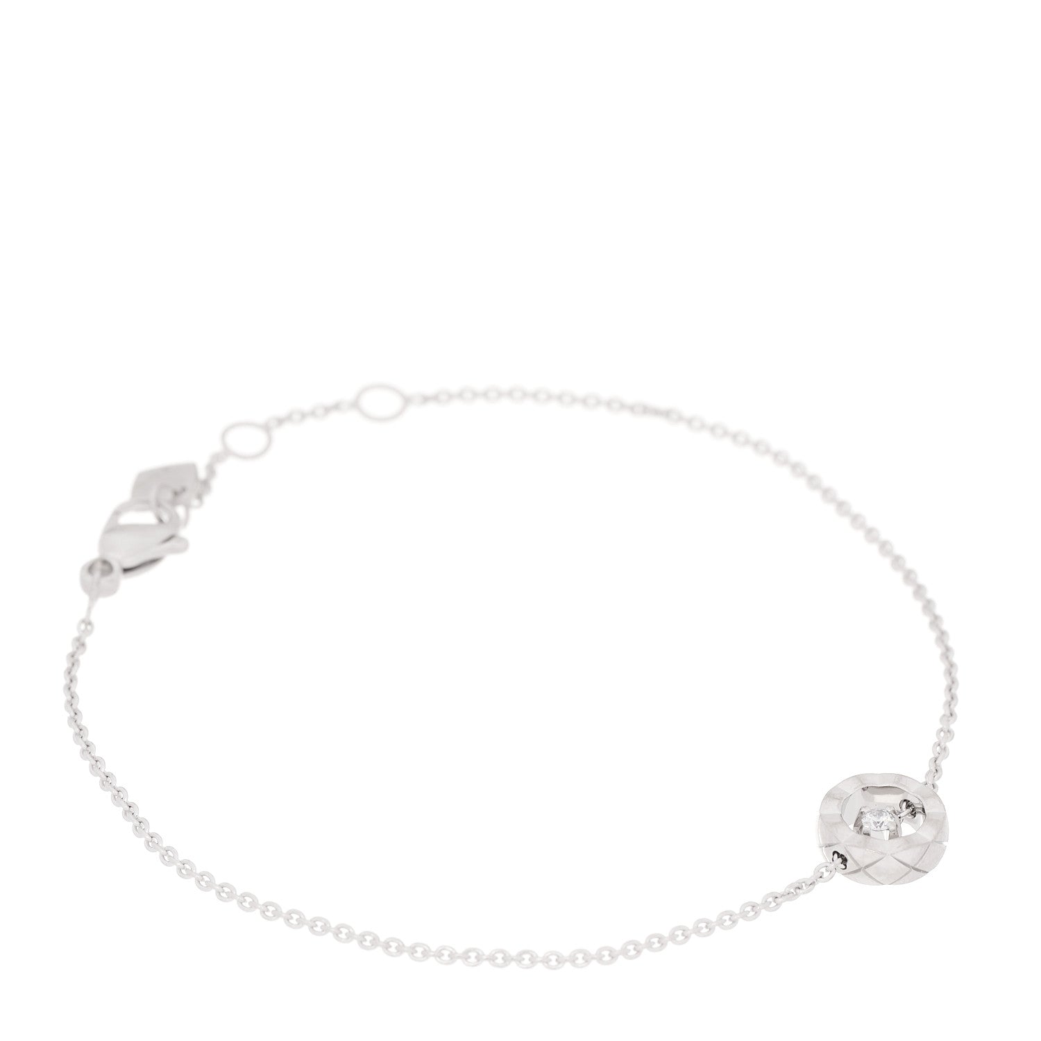 Chanel 18K White Gold Diamond Coco Crush Station Bracelet 1 of 6