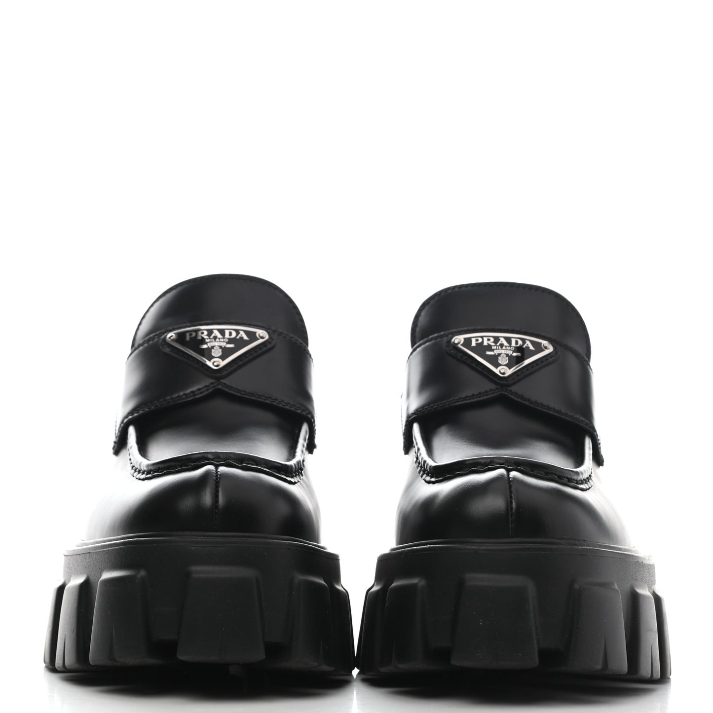Spazzolato Rois Metal Triangle Logo Monolith 55mm Loafers 37 Black