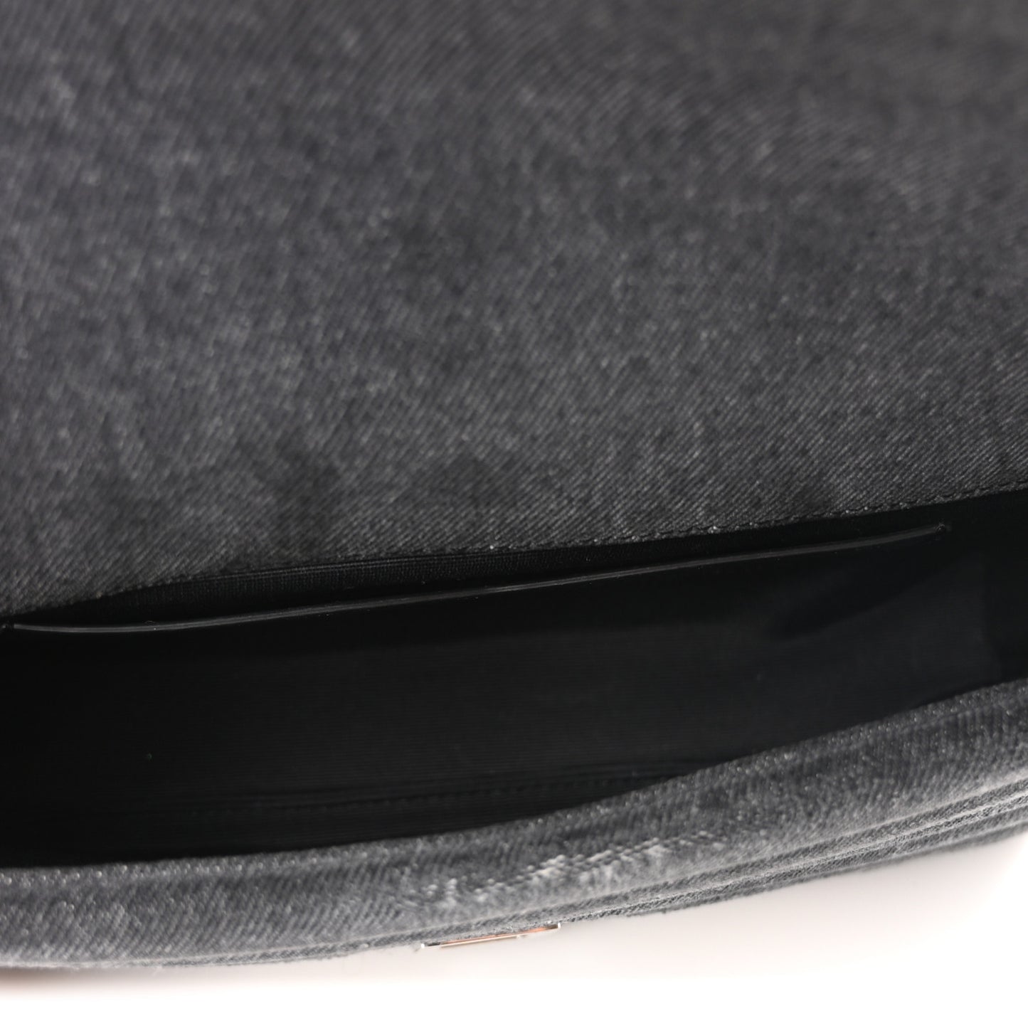 Distressed Denim Quilted Small 4G Shoulder Bag Black