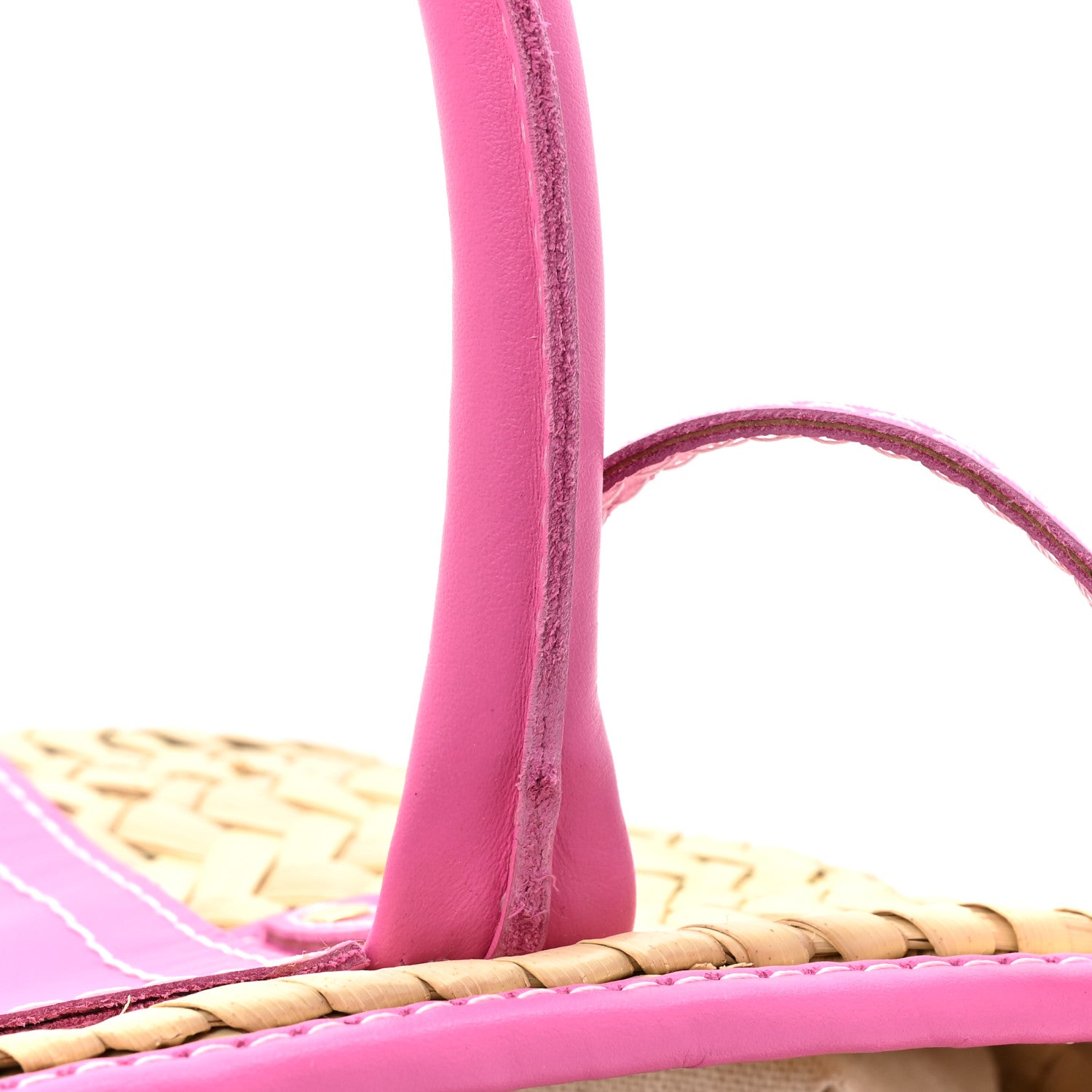 Jacquemus Raffia Le Petit Panier Soli Neon Pink 1492500 – FASHIONPHILE