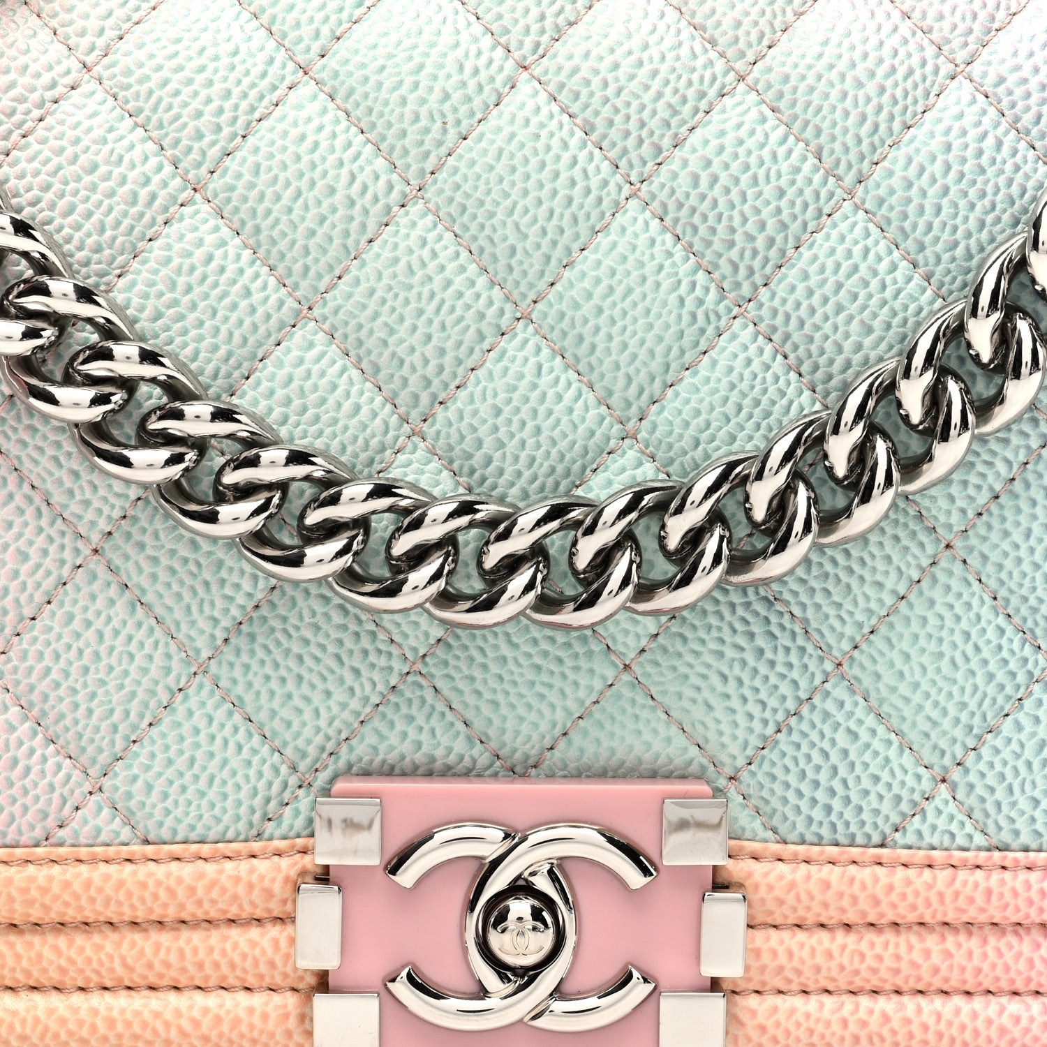 Chanel Caviar Quilted Medium Cuba Rainbow Boy Flap Multicolor 8 of 10
