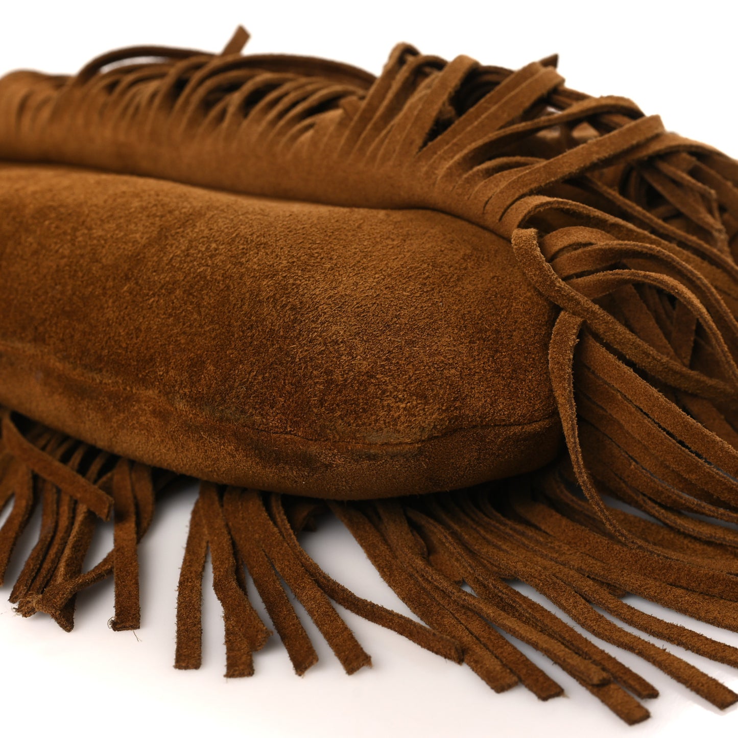 Suede Calfskin Small Emmanuelle Fringe Hobo Bag Light Ocre