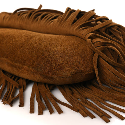 Saint Laurent Suede Calfskin Small Emmanuelle Fringe Hobo Bag Light Ocre 9 of 13