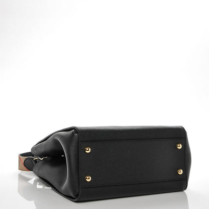 Burberry Soft Grain Calfskin Medium Buckle Tote Black 4 of 7