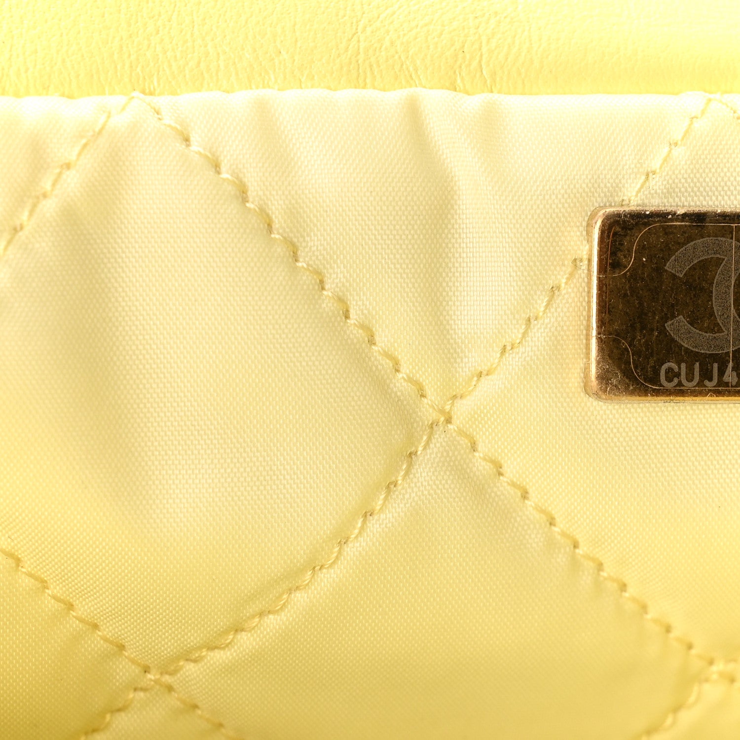 Chanel Shiny Calfskin Eyelet CC Small Chanel 22 Light Yellow 8 of 11