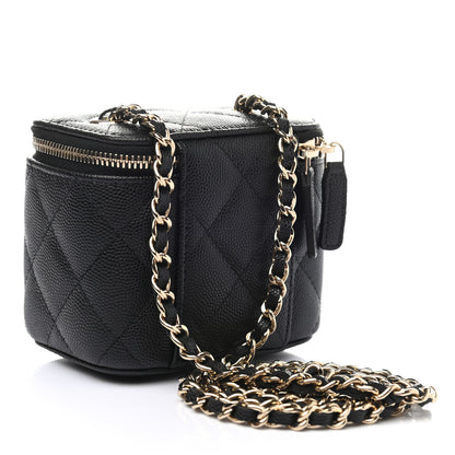 Chanel Caviar Quilted Mini Vanity Case With Chain Black 3 of 9