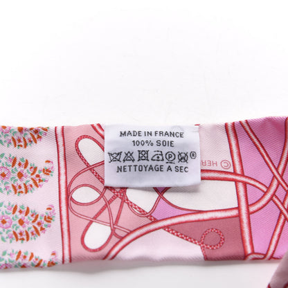 Hermes Silk Coup De Fouet Au Bloc Twilly Rose Nacre Turquoise 2 of 3