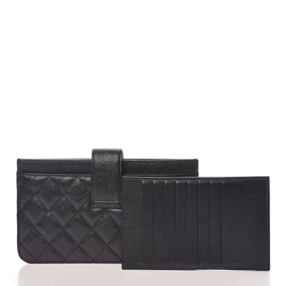 Chanel Iridescent Caviar Quilted Classic Strap Pouch Black 10 of 16