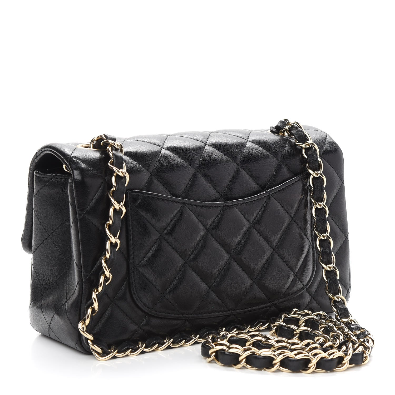 Chanel Lambskin Quilted Mini Rectangular Flap Black 3 of 10