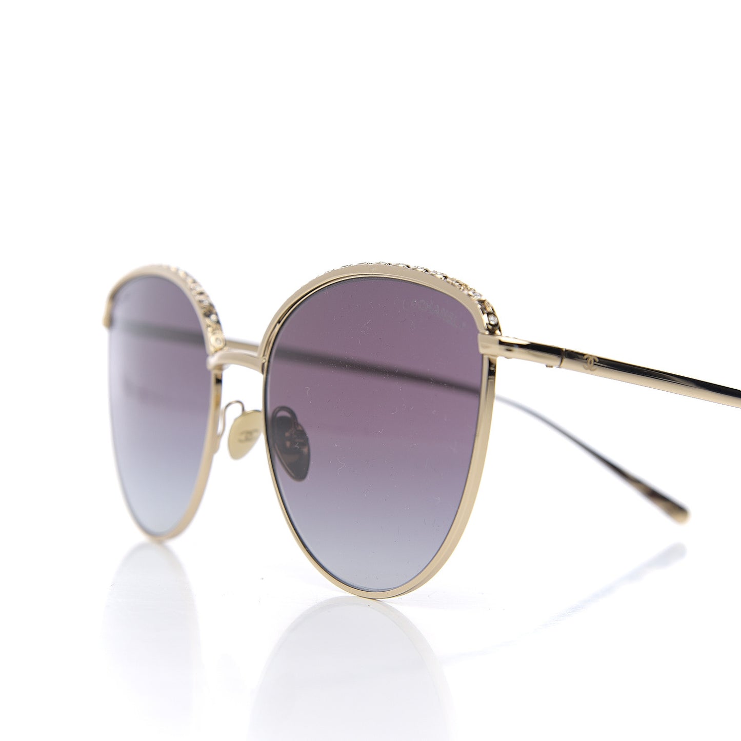 Metal Crystal Sunglasses 4258-B Gold