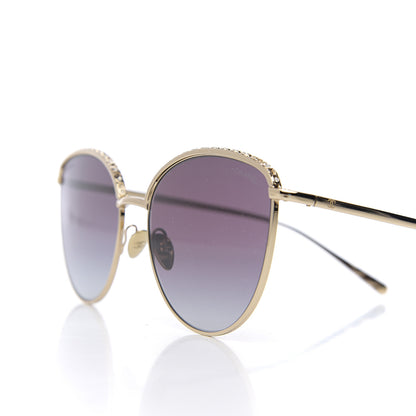 Chanel Metal Crystal Sunglasses 4258-B Gold 7 of 8