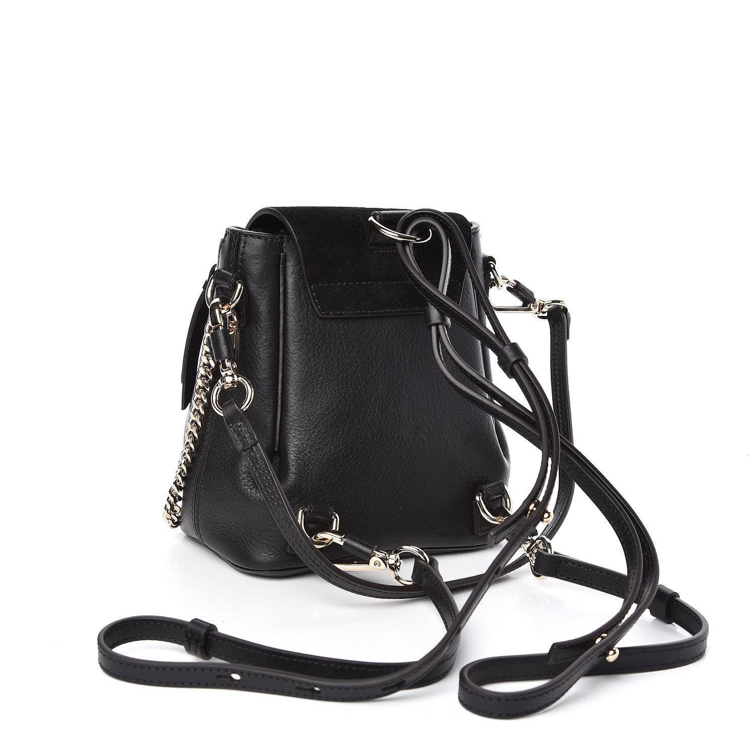 Chloe Suede Calfskin Mini Faye Backpack Black 3 of 10
