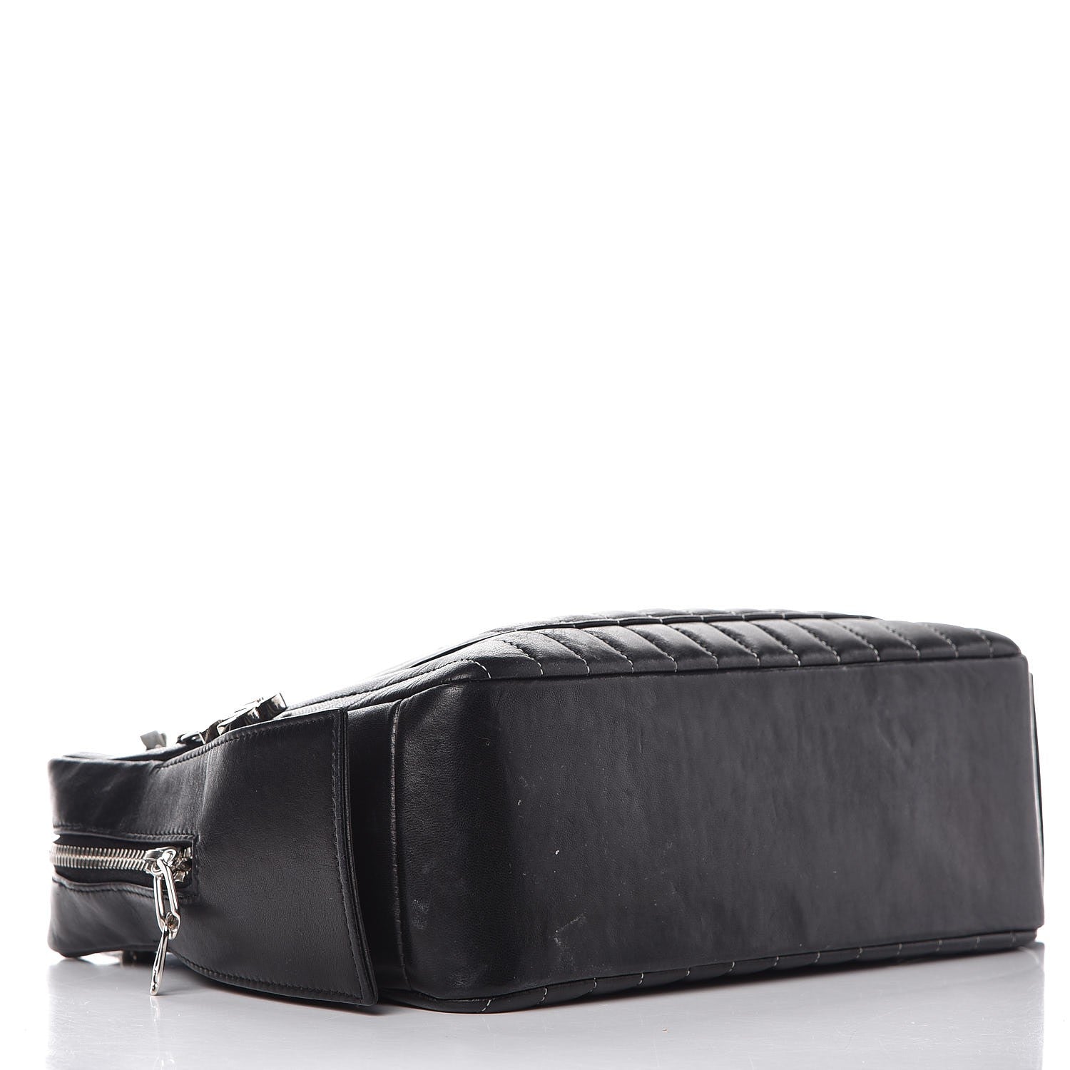 Chanel Lambskin Vertical Quilted Mademoiselle Small Camera Case Black 5 of 25