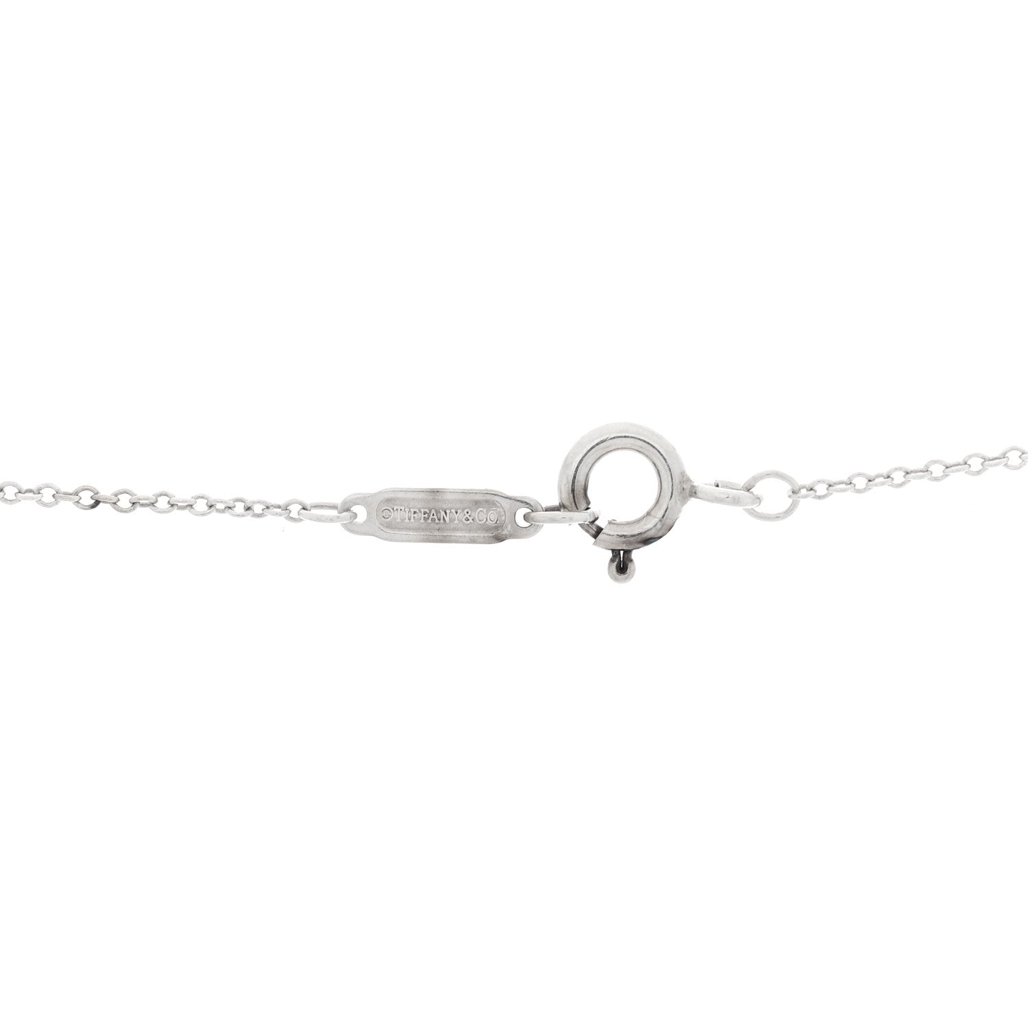 Tiffany Sterling Silver Small Oval Key Pendant Bead Necklace 5 of 6