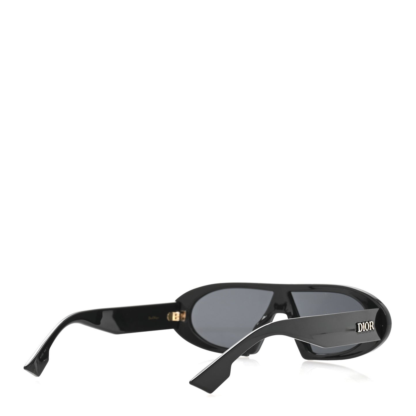 Acetate Oblique Oval Sunglasses Black