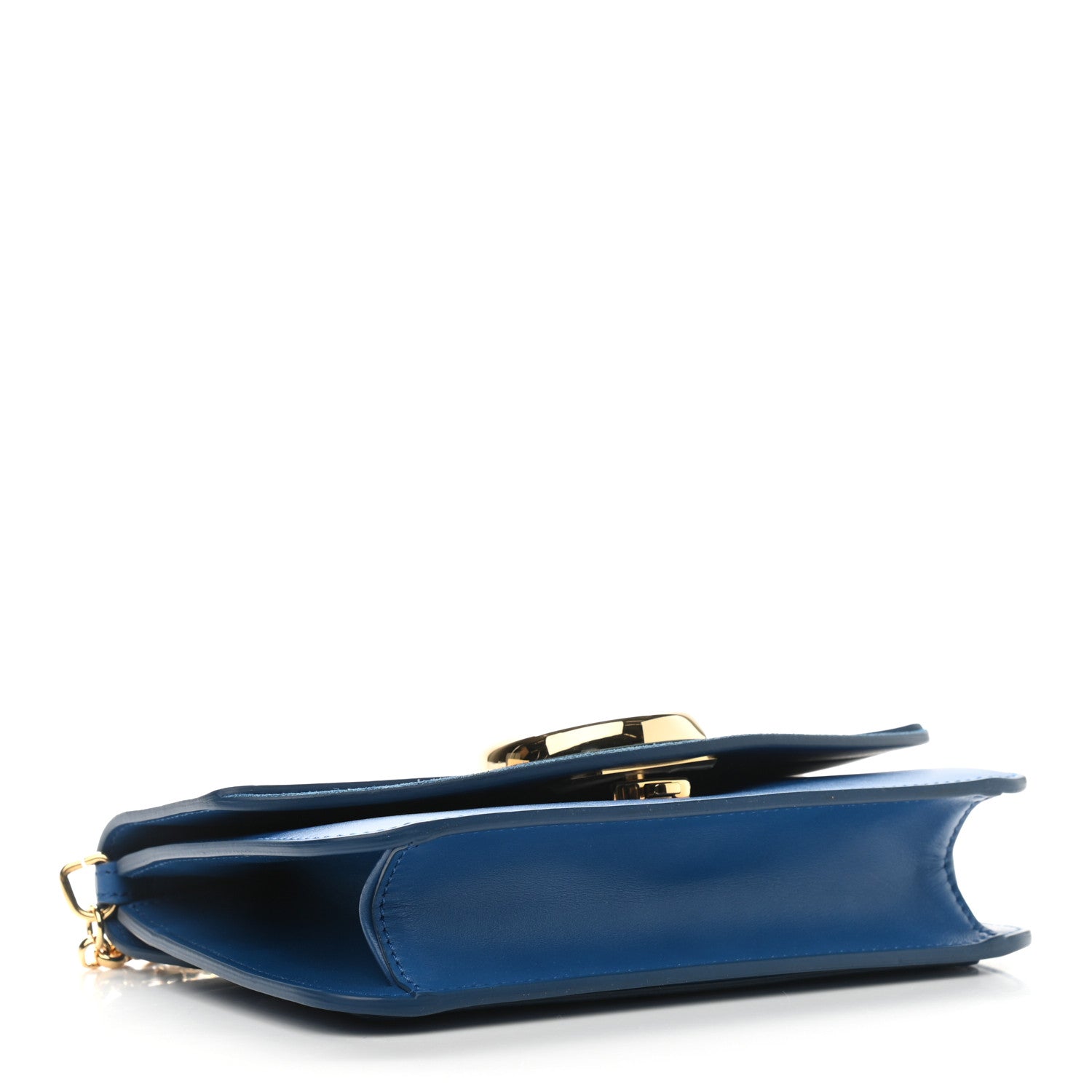 Chloe Calfskin Suede C Clutch With Chain Smoky Blue 3 of 9