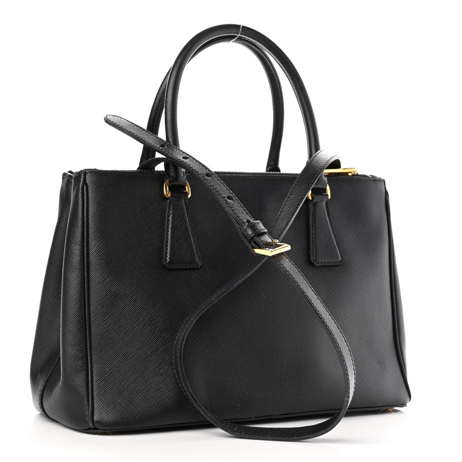 Prada Saffiano Small Galleria Double Zip Tote Black 4 of 35