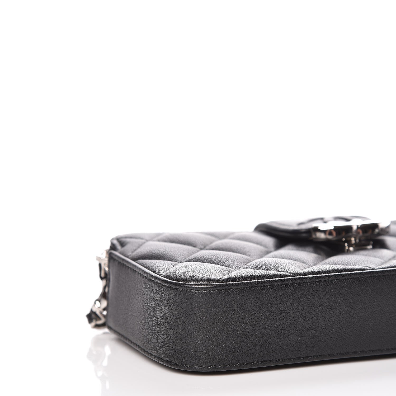 Chanel Lambskin Quilted CC Box Clutch With Chain Black 5 of 13