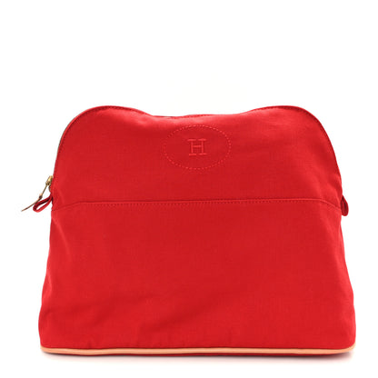 Hermes Cotton Bolide Travel Cosmetic Pouch Rouge 1 of 6
