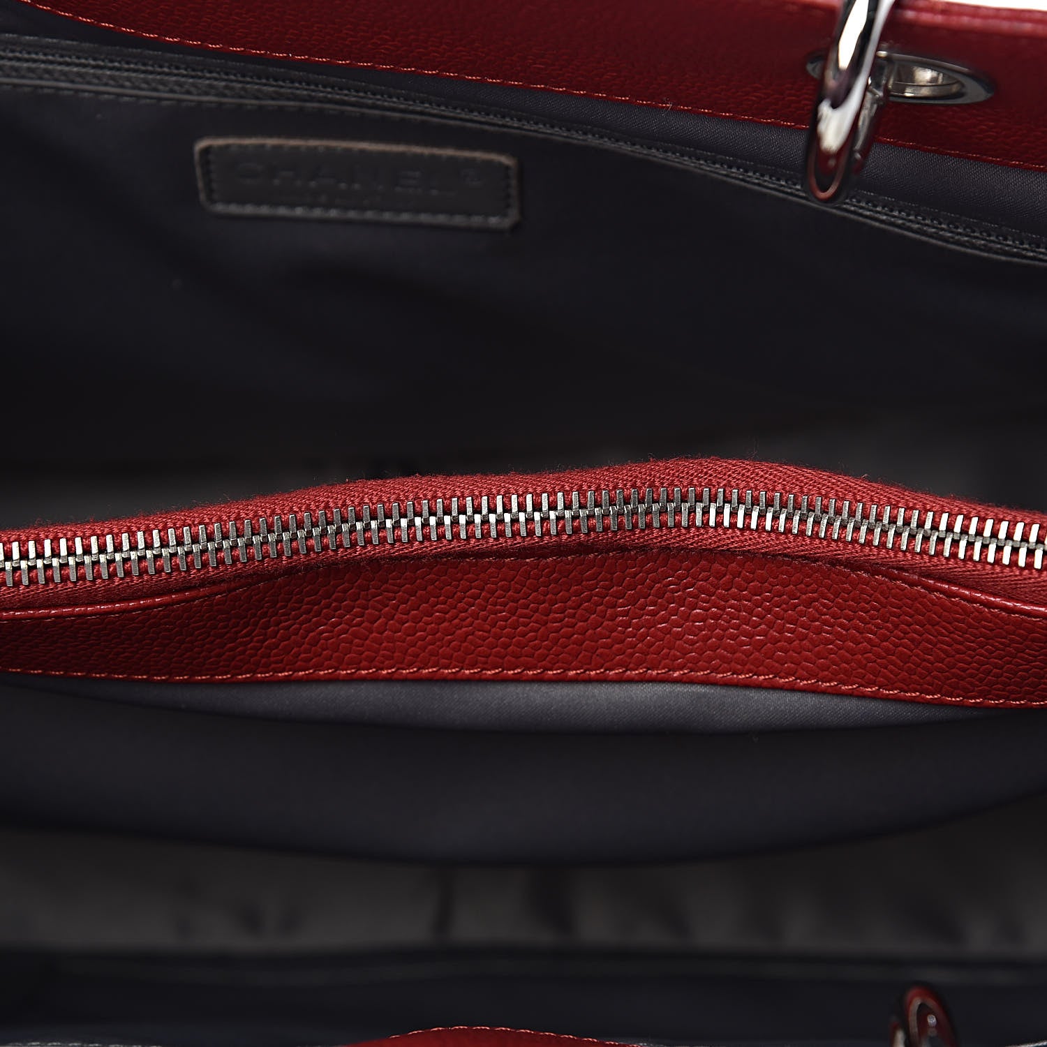 Chanel Caviar Quilted XL Grand Shopping Tote GST Red 9 of 14
