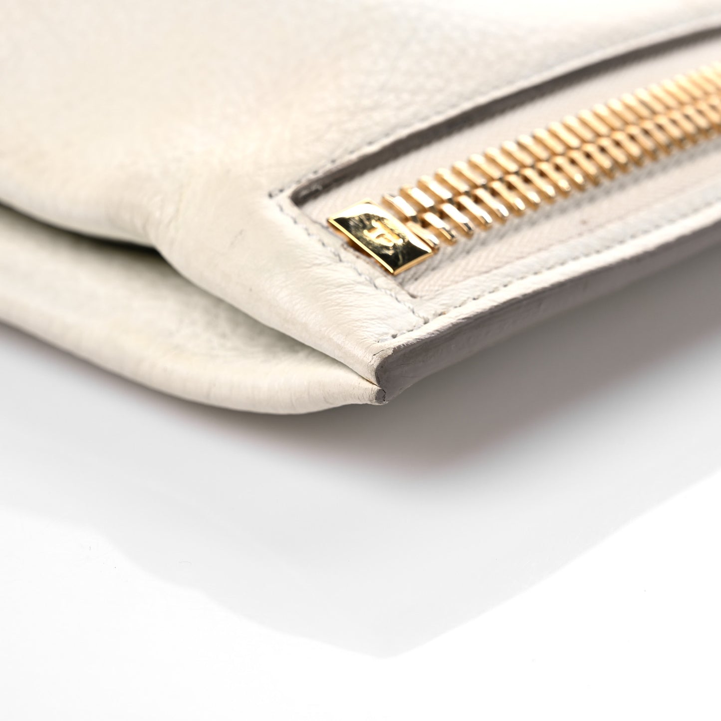 Ramskin Small Alix Padlock Zip Shoulder Bag White