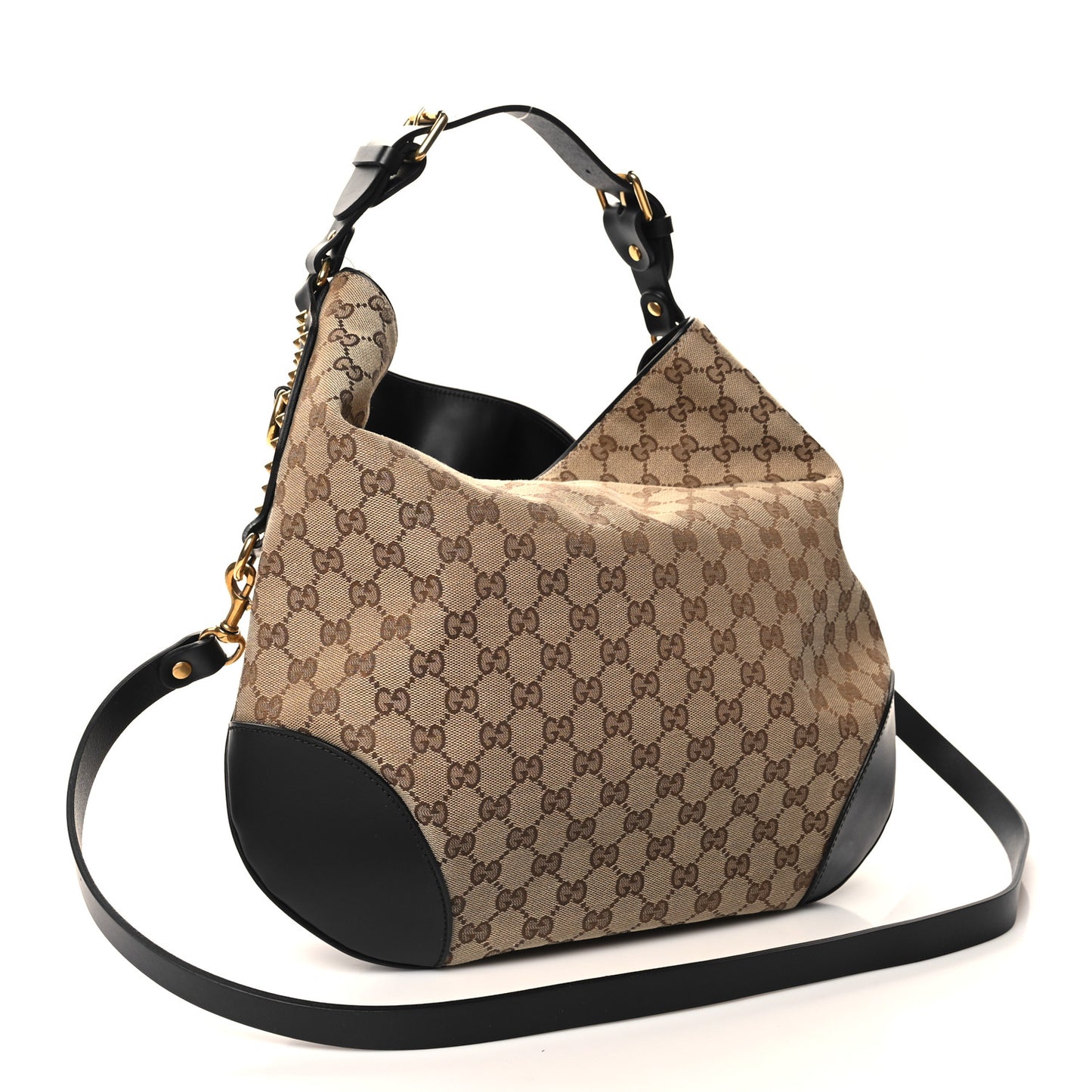 Monogram Medium Patti Stud Hobo Black