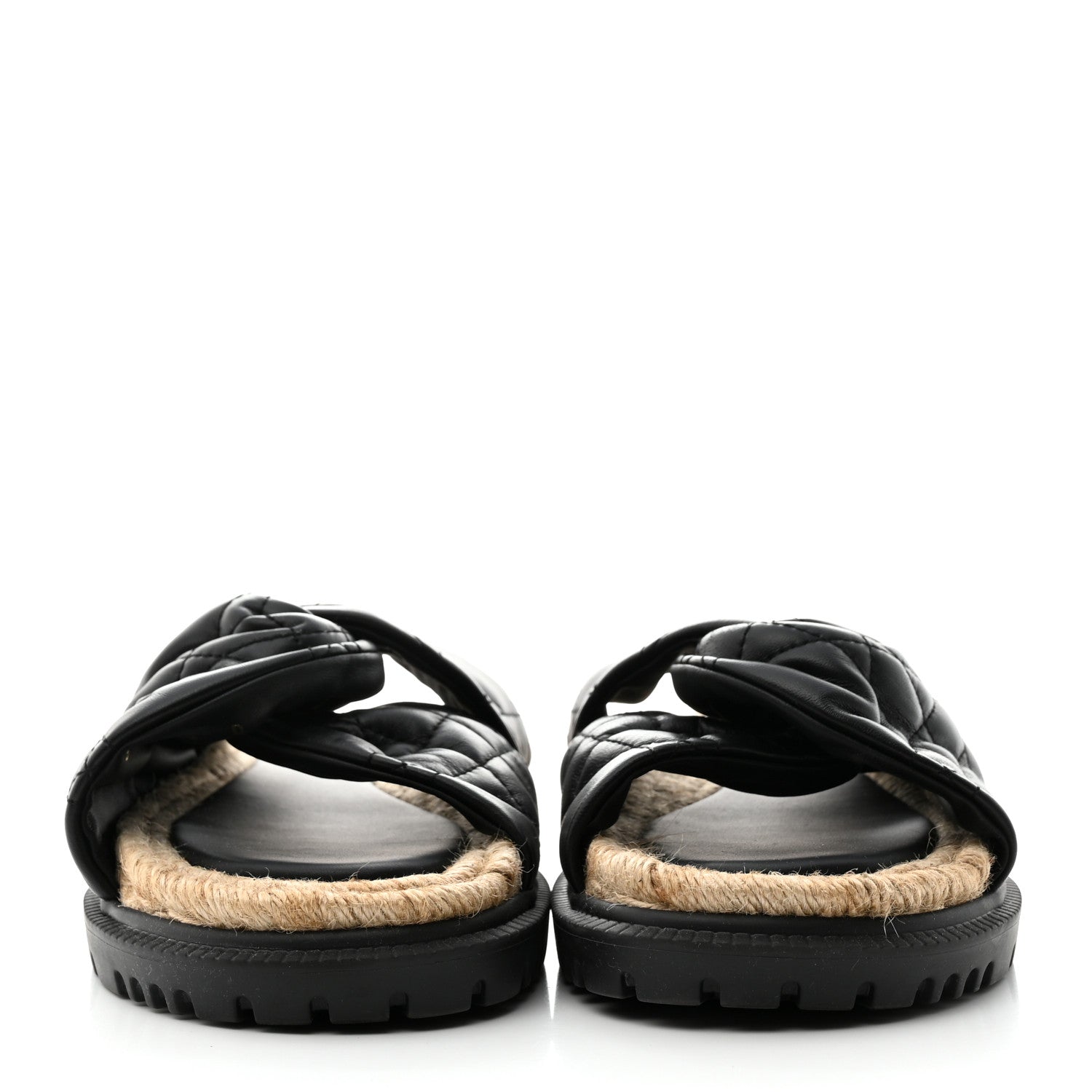 Christian Dior Calfskin Cannage Dtwist Espadrille Platform Sandals 39 Black 2 of 8