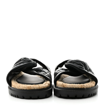 Christian Dior Calfskin Cannage Dtwist Espadrille Platform Sandals 39 Black 2 of 8